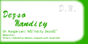 dezso mandity business card